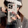 Rhinestone glass Kt cat mirror mobile phone case for Iphone17Promax Epoxy glitter Apple 16 women
