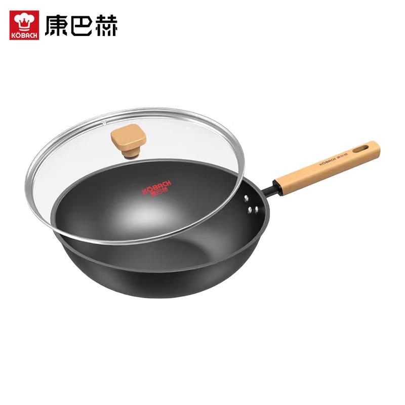 KOBACH 32cm Deep Nitriding Iron Wok
