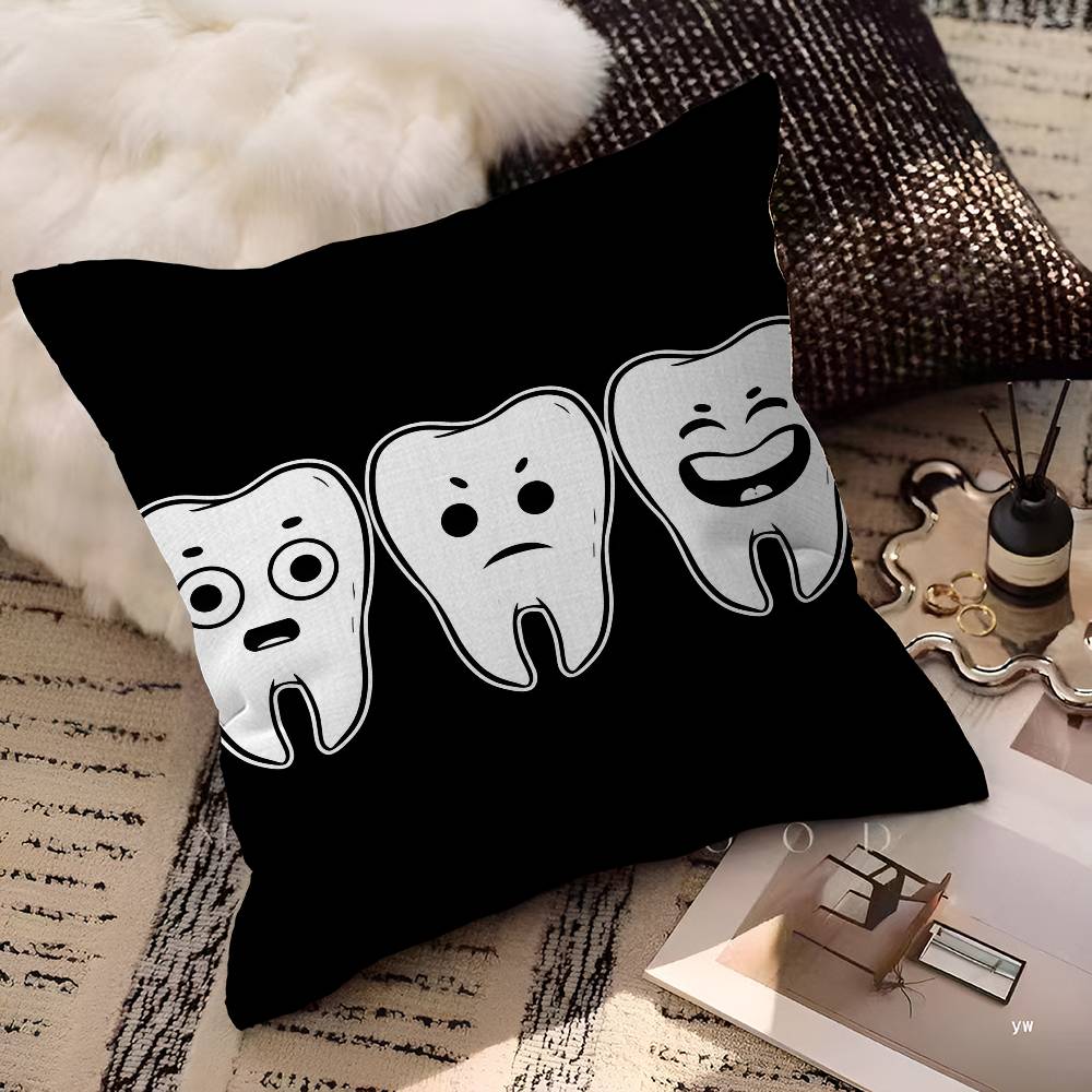 The Dentist Tooth Pillow Cushion Cover Pillowcase Living Room Sofa Home Decor Customized