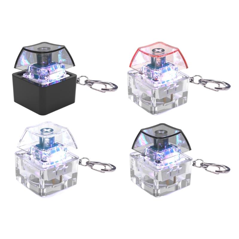 1PC 1-Key LED Light Keyboard Clicks Toy Keycap Tester For Stress Relief And Sensory Play Transparent ABS