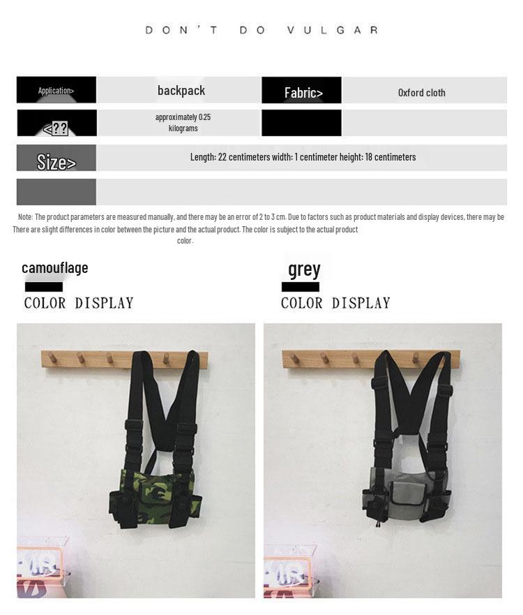 Unisex Chest Bag Vest: Tactical, Hip Hop, Cool Waist Backpack