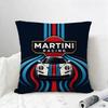 Motorsport Martini Racing Cushion Cover Natural Linen Pillowcase Set AllinOne Decor for Sofa Bedroom  Chair