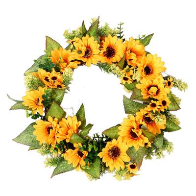 Künstlicher Rattan Sonnenblumen Café Girlandenkranz Heimhänge Wand Partydeko