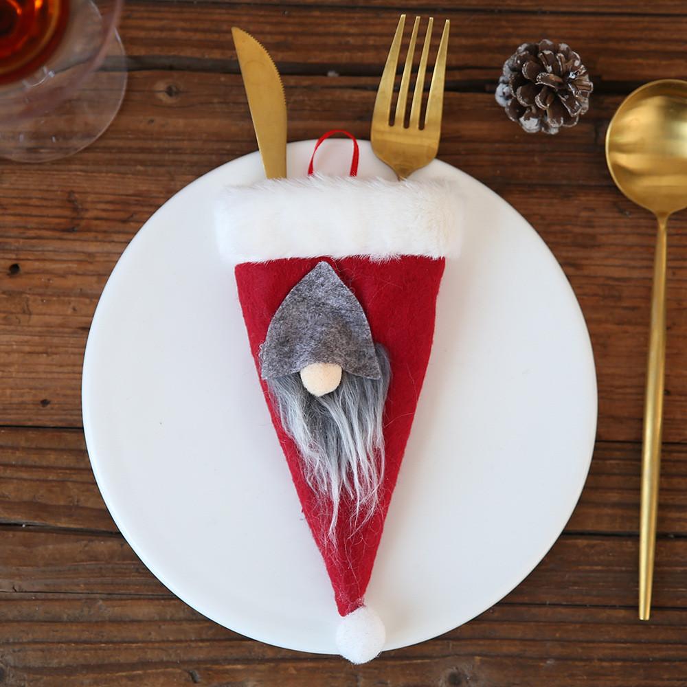 

Fork Christmas Whimsical And Spoon Holder Nordic Santa Design For Elegant Holiday Settings Table красный