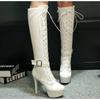 New Style Popular Large Size Knee-High Women Boots Motorcycle Boots Thin High Heels Sexy Platform Women Shoes Woman Winter Boots