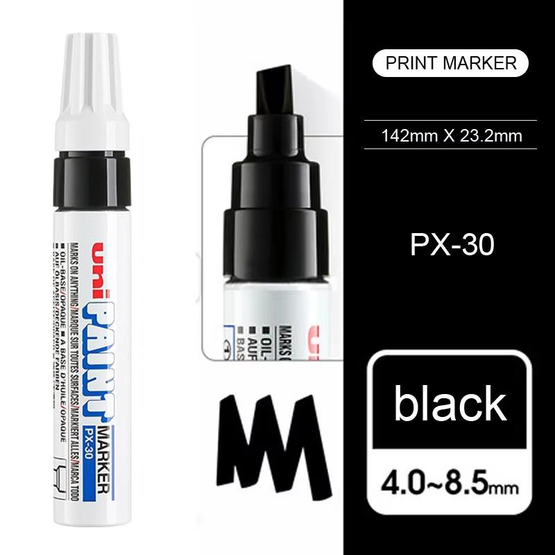 1 Stuk Japan UNI Verfmarker Pen PX-30 Waterdichte Industriële Pen Schuine Kop Dikke Marker Kunstbenodigdheden Kantoorbenodigdheden zwart