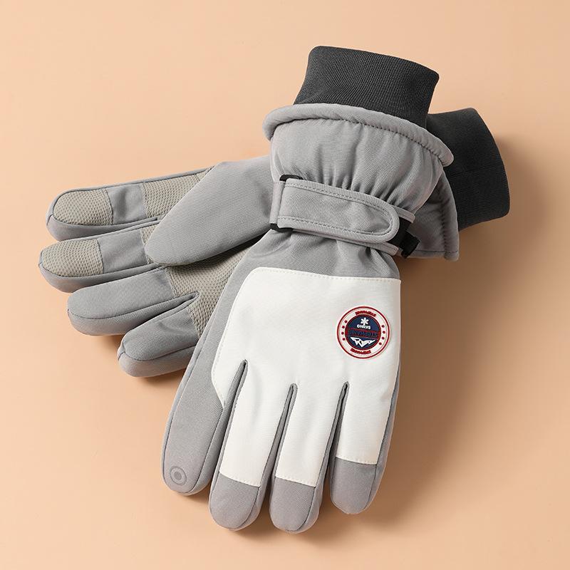 Ski Gloves for Men and Women Outdoor Cycling Waterproof and Non Slip Touch Screen Plus Velvet Thickened Autumn and Winter Warm Gloves