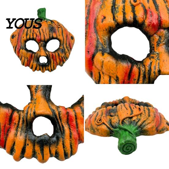 Wear-resistant Cosplay Accessory Halloween Pumpkin Masque for Adults, Creepy Scary Head Vintage Style Full Face Masquerade Prop, Costume Comfortable