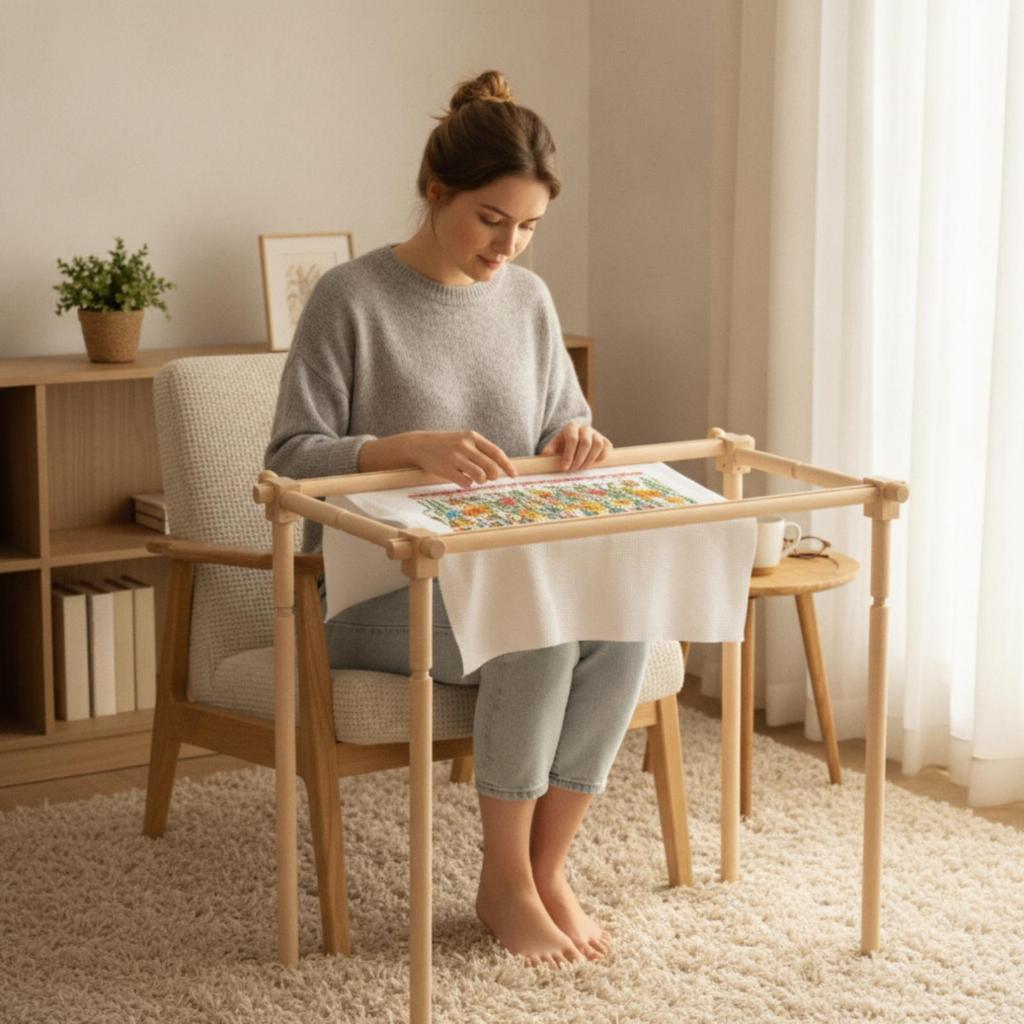 Cross-Stitch Frame Sturdy Freestanding Embroidery Stable Base