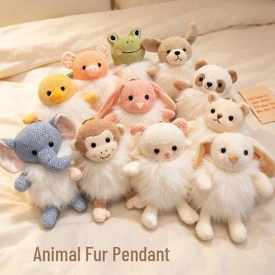 Cute Plush Toy Series: Little Bear, Rabbit, Frog Figurines, Panda Doll Desk Companions - Perfect Children's Birthday Gifts