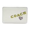 New COACH Refined Pebble Pattern Leather Wallet Medium Size Women's White CAO94-IMCAH