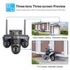 Nieuwe 6K 12MP WiFi IP Camera Buiten Drie lenzen Panoramisch Beeld PTZ IP Cam Bewegingsdetectie Beveiliging CCTV Videobewaking