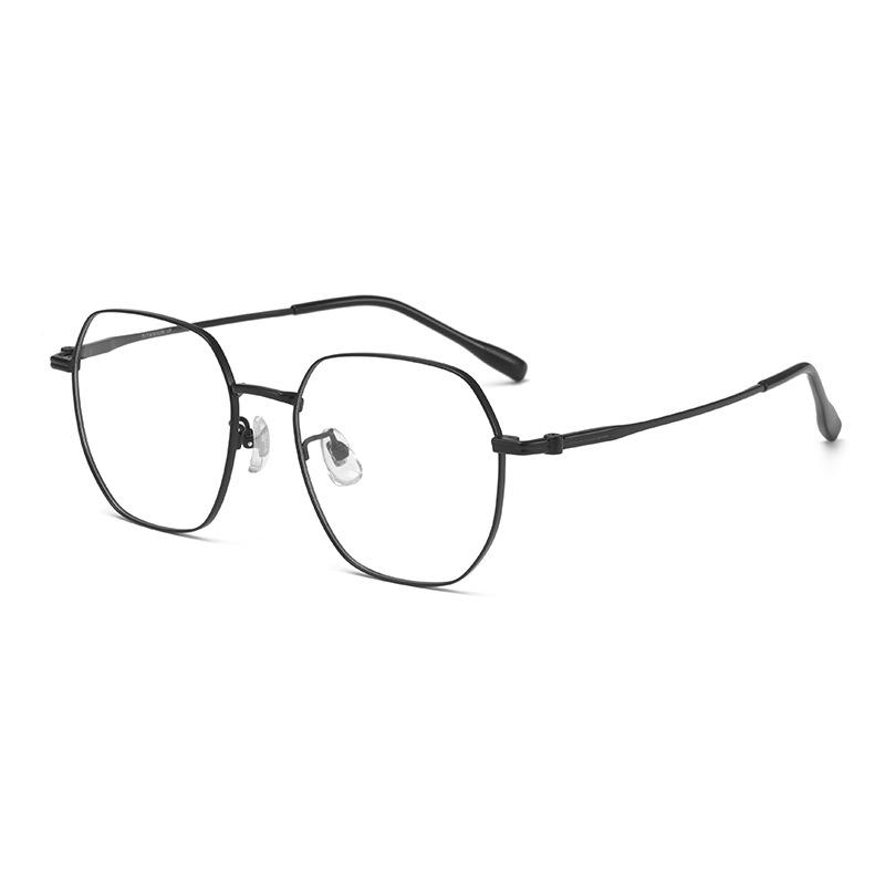 

51mm Korean Style Women s Pure Titanium Eyeglass Frame Polygon Myopia Glasses Men 98708 Whitening High-End