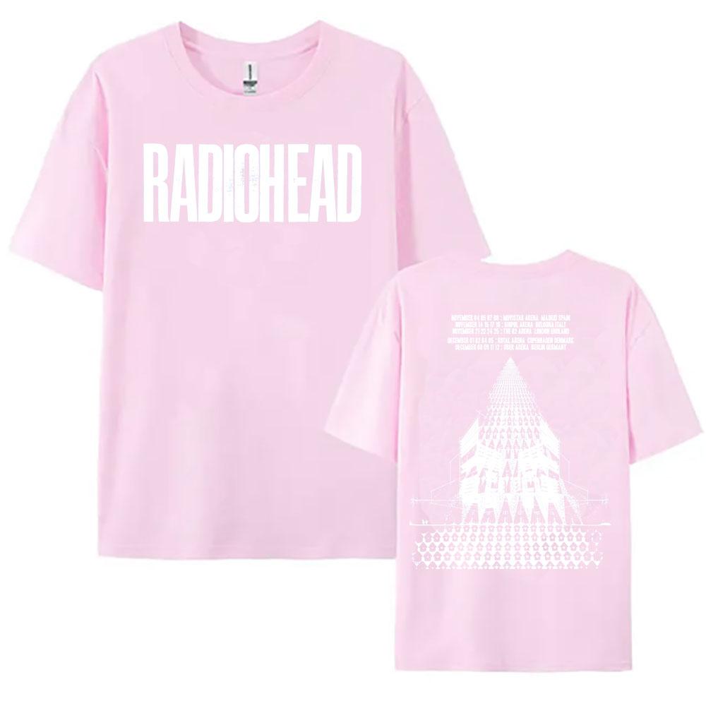 Rock Band Radiohead Tour 2025 Tshirts Cotton Fashion Short Sleeve Female T-shirt Casual O-neck Unisex Streetwear Printing Tees