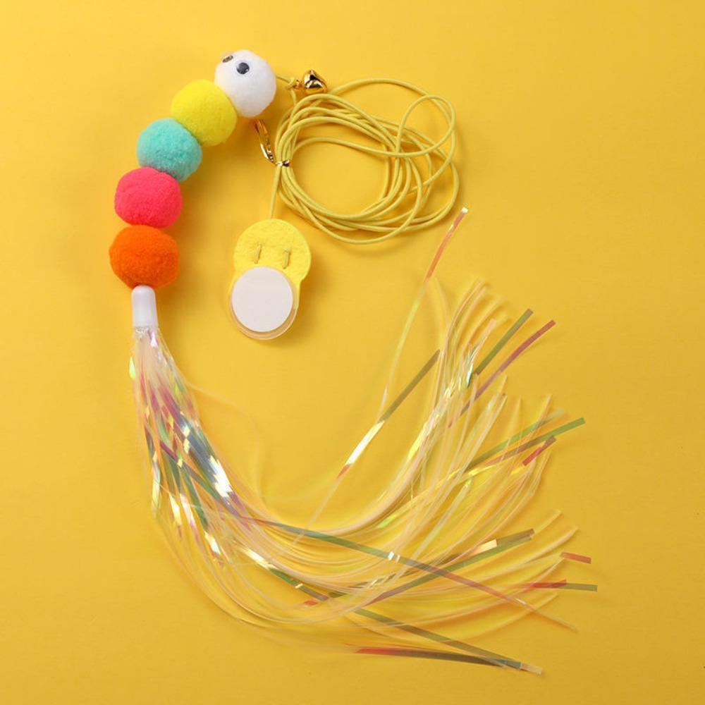 

Interactive Elastic Funny Stick Kitten Toy Feather Bell Hanging Swing Kitten Teasing Accessories Long Rope Cat Toys Pet