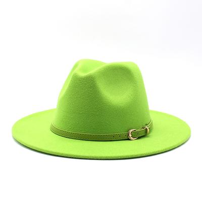 Men'S And Women'S Woolen Top Hats, Gentlemen'S Jazz Hats, Flat-Brimmed Big Eaves