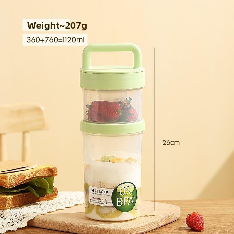 Portable Fruit Oatmeal Breakfast Cup With Spoon For Students And Office Use