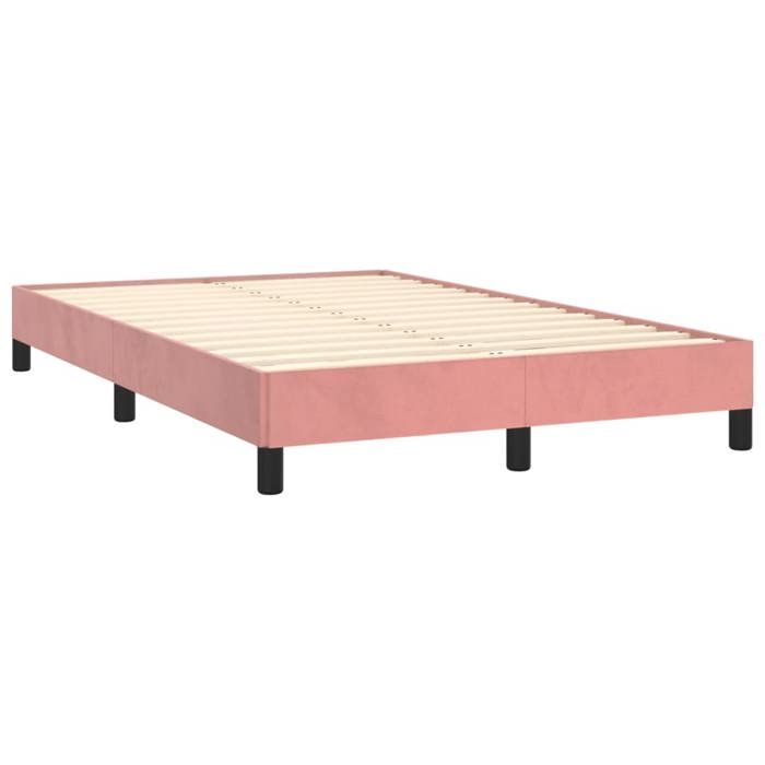 VidaXL Bed Frames, Upholstered Bed with Slatted Base, Double Bed with Footboard, Adult Bedroom Bed, Modern, Pink 120x190 379507