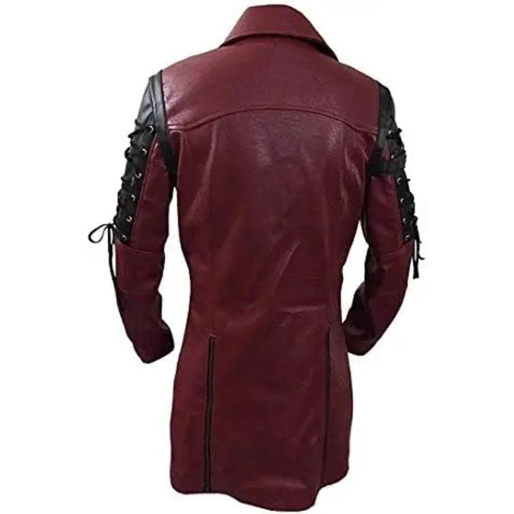 Steampunk Men's Gothic Trench Coat Leather Jacket Punk Style Biker Jacke Autumn Winter Motocycle Jacket