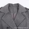 Womens Oversized Double-Breasted Wool Blend Coat With Waist Belt Longline Streetwear Style Winter Outerwear