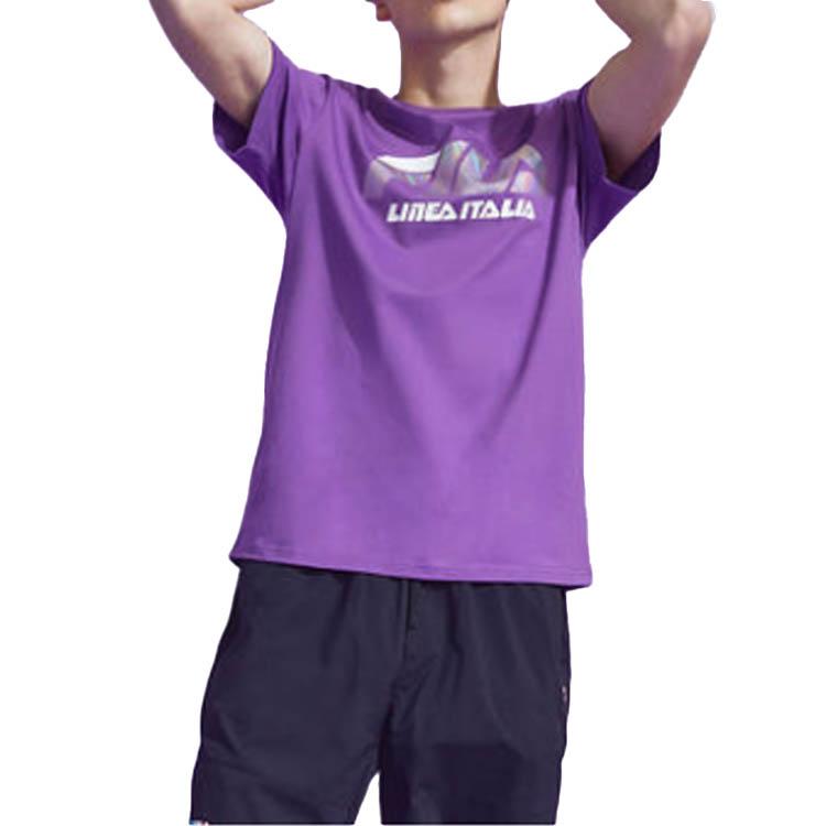 Fila Fusion Colorful Basic Round Neck Short Sleeve T-Shirt Men Tops Grape-Purple T11M026101F-VT