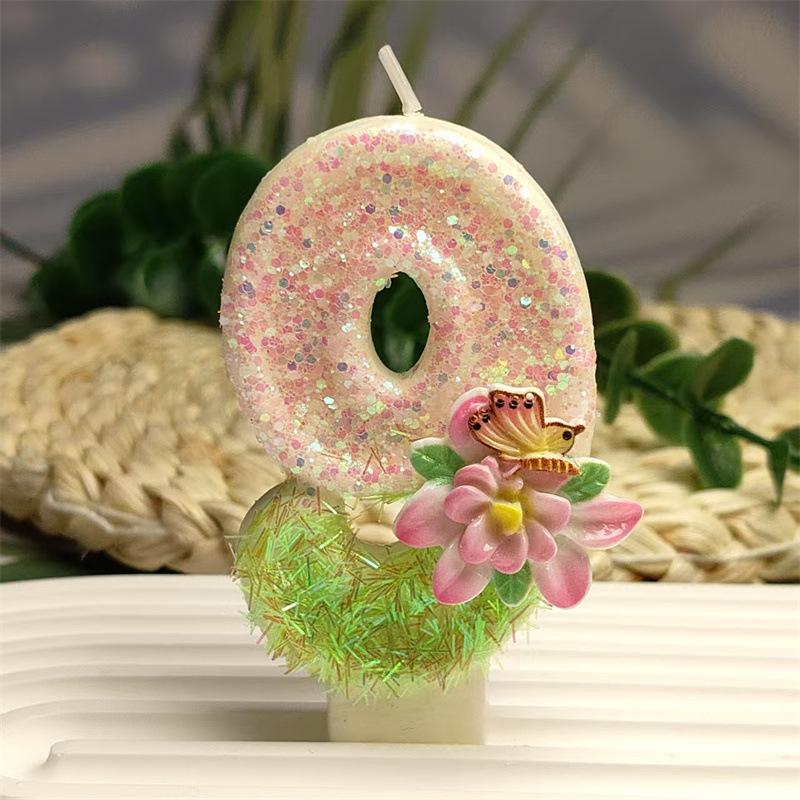 Creative and Exquisite Design Butterfly Flower Digital Candle Birthday Cake DIY Decoration Colorful and Diverse Styles