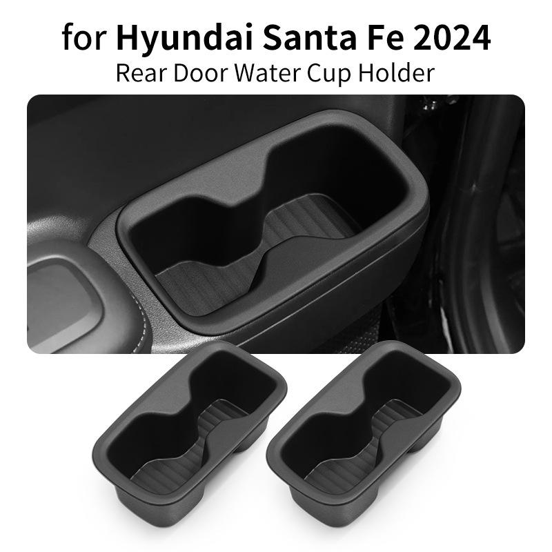 For Hyundai Santa Fe 2024 Cup Holder Armrest Storage Box Wireless Charging Pad Lower Storage Box Central Control Accessories