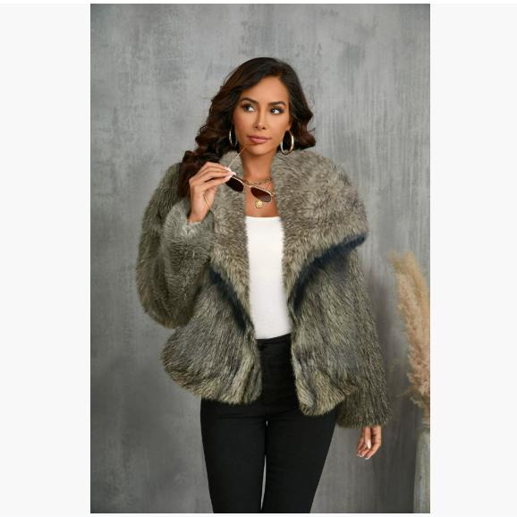 Fur Big Lapel Faux Fur Coat Short Fashion Fox Fur Coat Fluffy Plush Women's Clothing