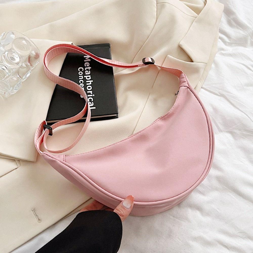 Nylon Crossbody Bag For Women Fashion Portable Casual Hobos Sport Chest Bag Underarm Bag Students Dumpling Shape Shoulder Bag
