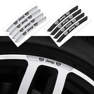 4pcs Aluminum Car Badge Wheel Rims Sticker Auto Refit Accessorie For Jeep Renegade Wrangler JK Patriot Trail Hawk Commander JPB Xmfk4