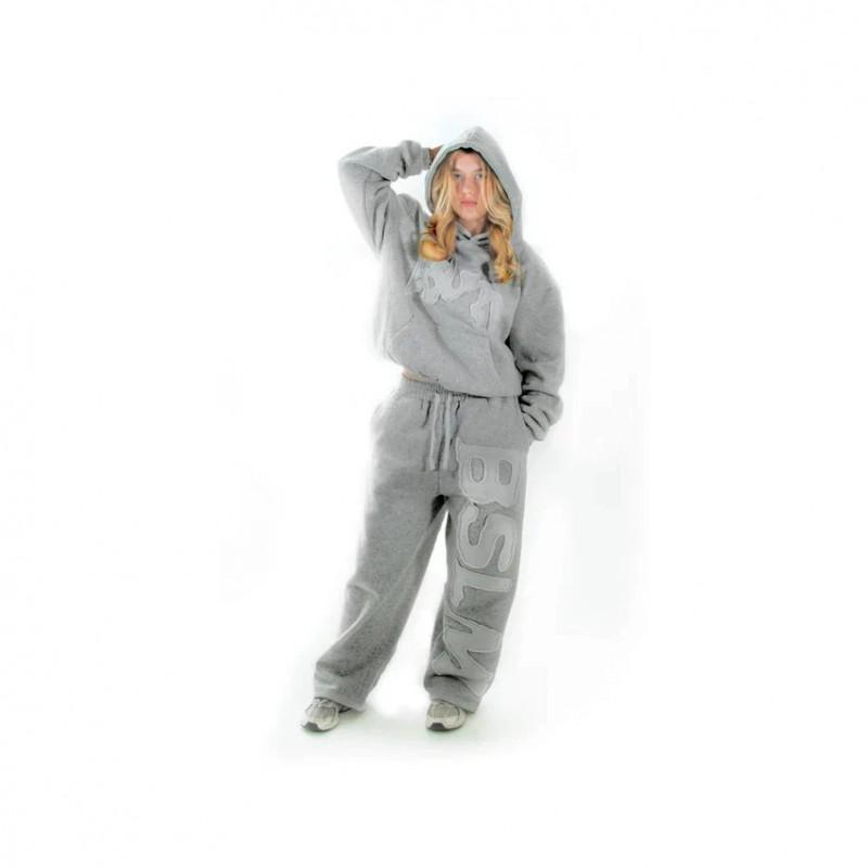 Womens Y2K Streetwear Hoodie Pants Set With Embroidered Letters Casual Long Sleeve Tracksuit Fall Winter