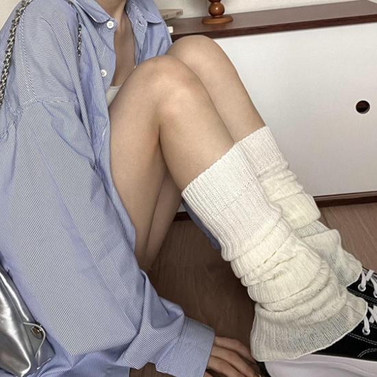 Knitted Scalloped Leg Warmers Women Cute Ribbed Scrunch Slouch Leg Warmers Retro Warm Winter Leg Sleeves for Party Dating Wear