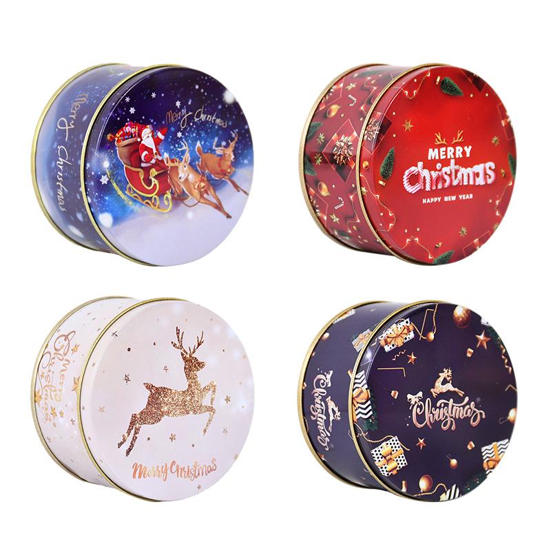 1/4/6Pcs Christmas Gift Box Metal Tin Candy Cookie Packaging Box Containers Kids New Year Gift Decor Xmas Party Supplies Navidad