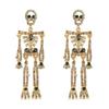 Women'S Gothic Gorgeous Rhinestone Skeleton Dangling Earrings Halloween Retro Long Earrings Fashion Gift For Holidays