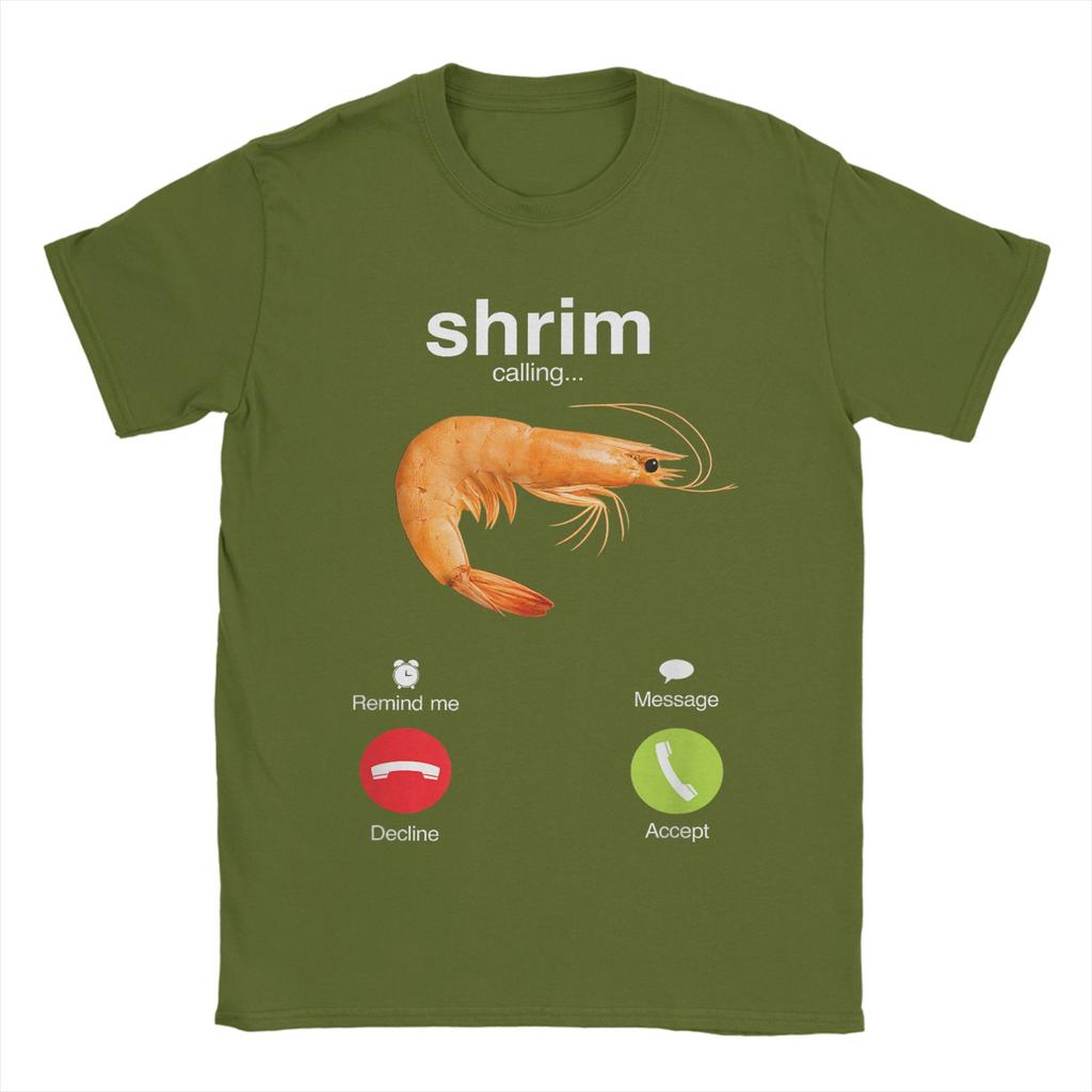 Harajuku T-Shirt „Shrim is calling“ – lustiges Meme mit falsch geschriebenem Aufdruck. Beliebtes Kurzarm-T-Shirt für Herren.