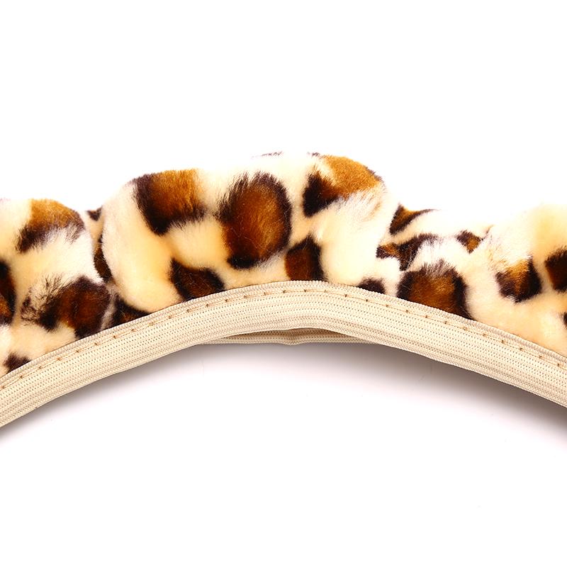 3 Teile/satz Leopard Flusen Plüsch Lenkrad Abdeckung Winter Auto Zubehör