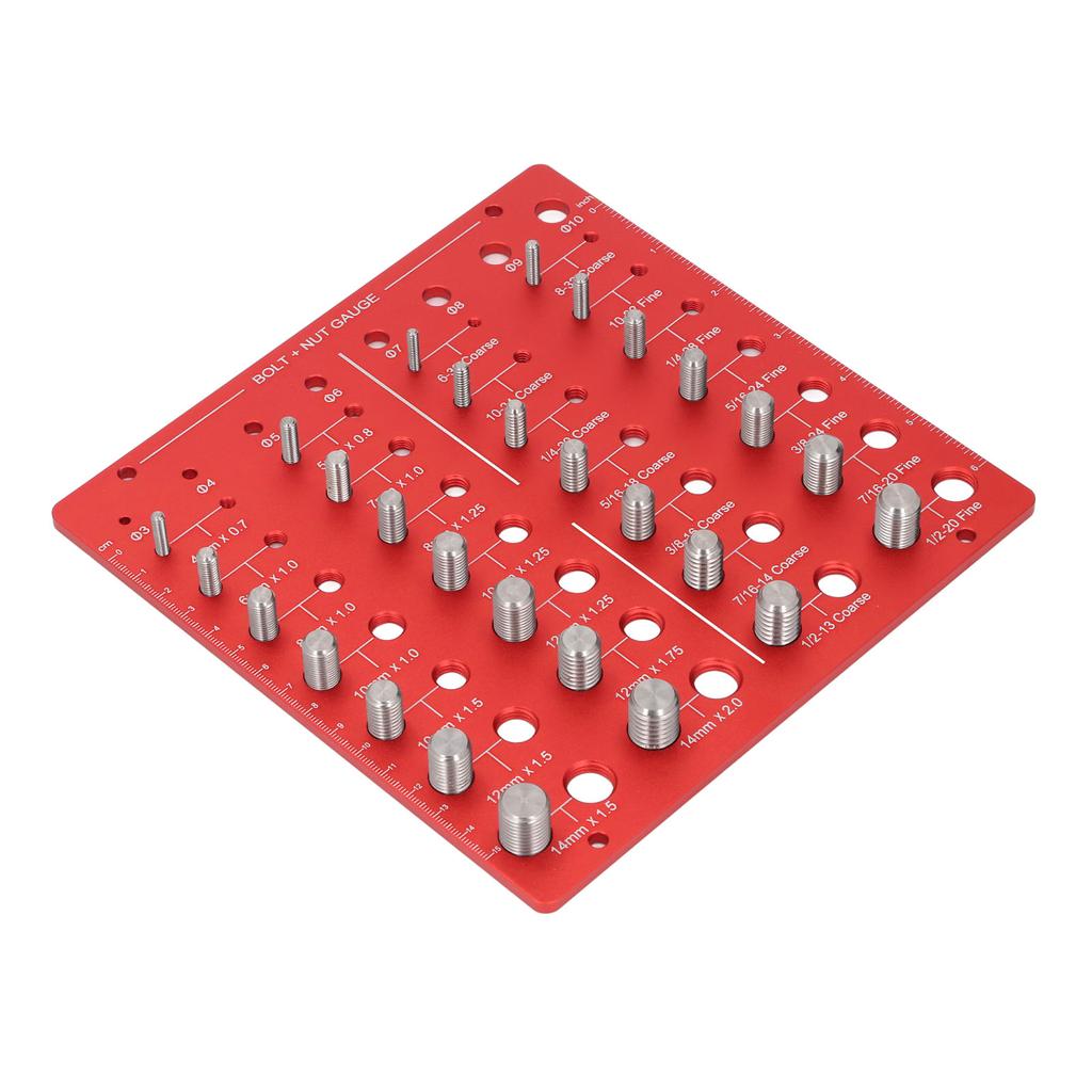 Gewindeprüfer Mutter Bolzen Identifikator 28+8 Gewinde- und Bitgrößenlehre Aluminiumlegierung Kombination