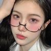 Metal Frame Half Frame Without Lens Girls Chic Cosplay Party Decoration Eyewear  New Vintage Glasses Y2K Metal Photography