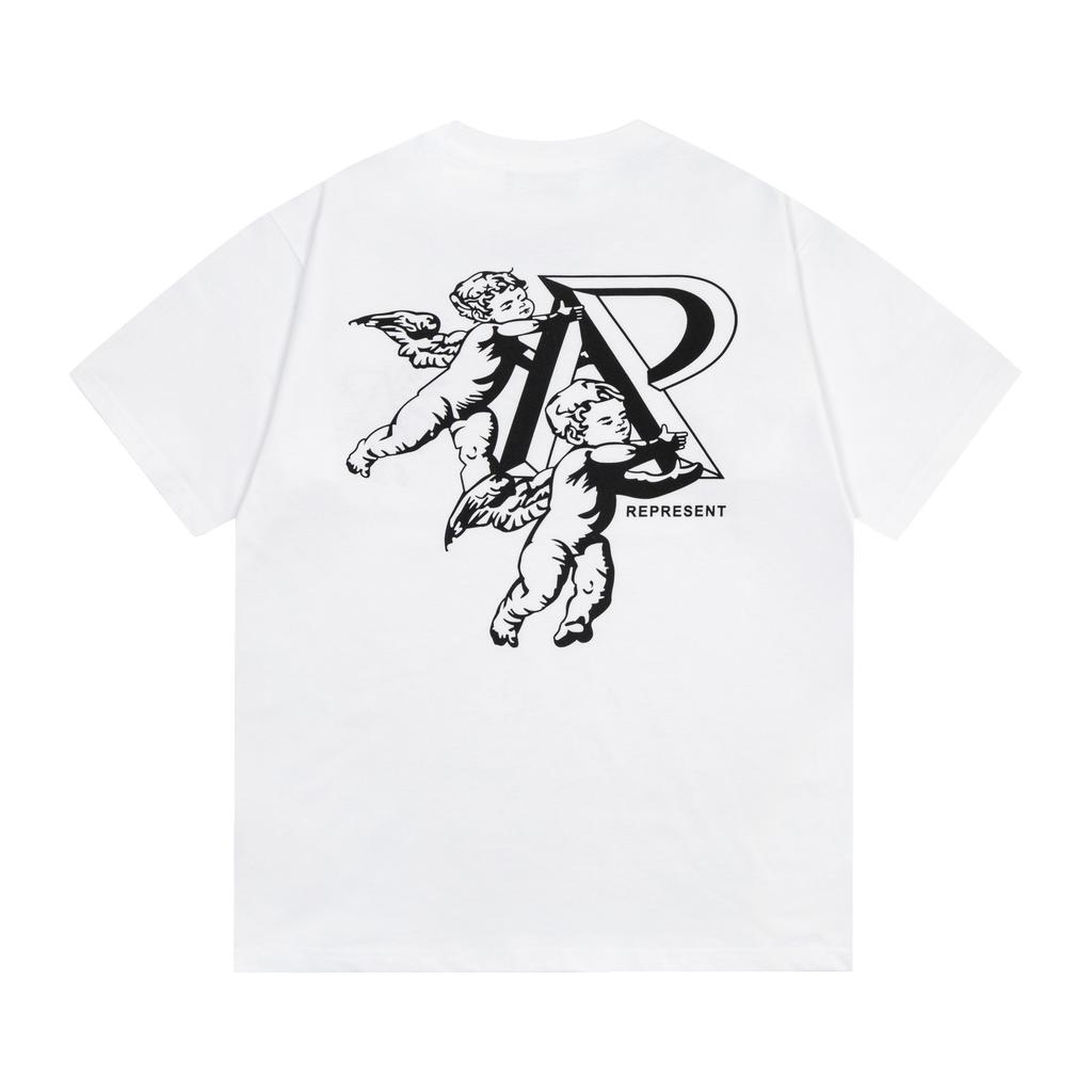 R3032 Summer Represent Angel Print Cotton T-Shirt Men Women Streetwear