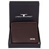 Kyle Brown/Orange Leather Wallet for Men