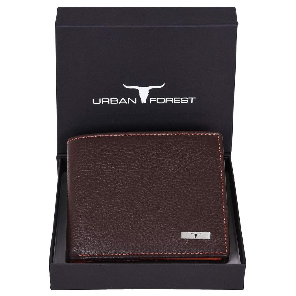 Kyle Brown/Orange Leather Wallet for Men