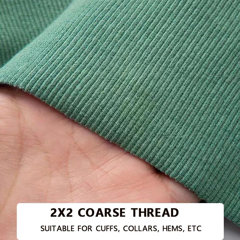 Cotton Rib Knitted Fabric Medium Thick Collar Sweater Cuffs Hem Stretch Thread Closure