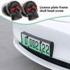Skull Head Screw 3D Skull Red Eye Design License Plate Fixing Nut Skull Automobile Accessories Skull License Plate Frames