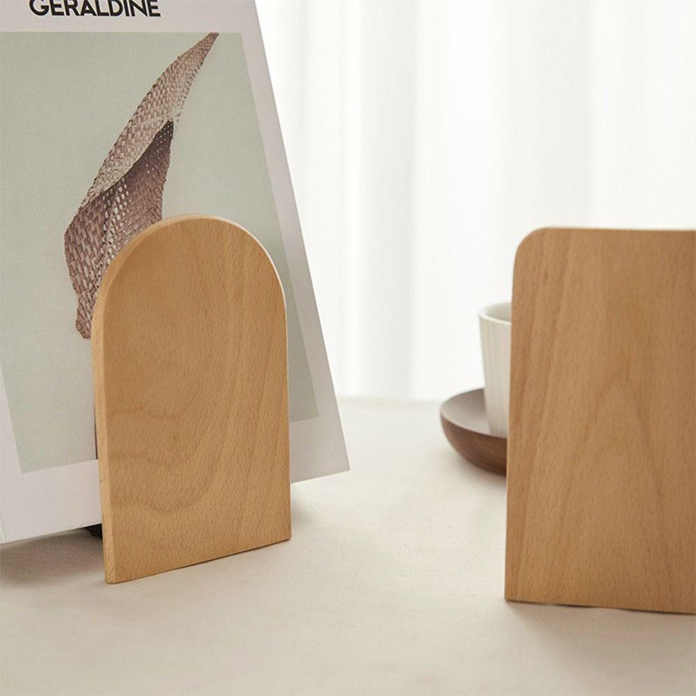 3PCS Nature Wooden Book Stand Thickened Desktop Bookshelf Simple Book Support Rack  Gift