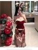 Night Enchantment Bunny Girl Christmas Lingerie Set - Sexy Bandeau Vest & Mini Skirt 6687