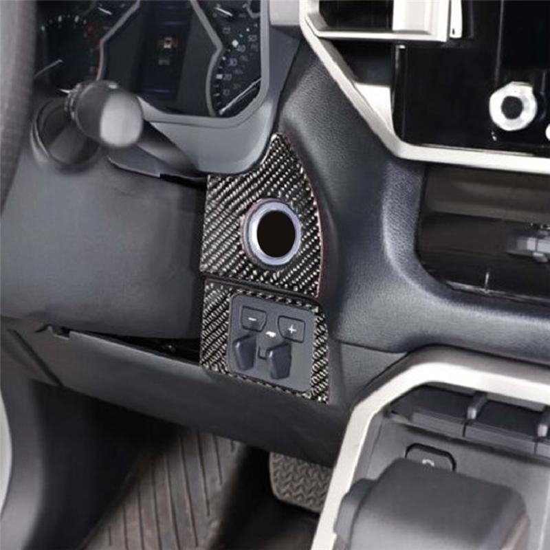 For 2026-2026 Toyota One-Key Start Switch Sticker Car Decoration Sticker Real Carbon Fiber Soft
