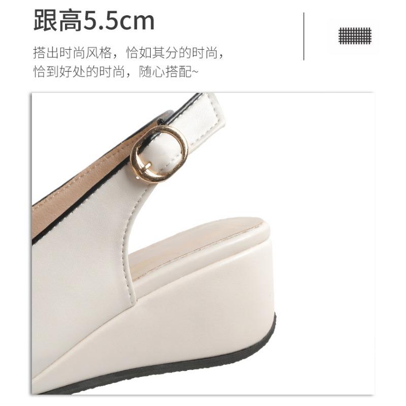 New Solid-color Soft-soled and Soft-top Wedge Heel Sandals for Women