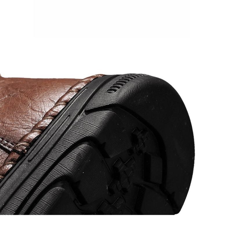 Men's High-top Leather Boots Casual Sneakers Outdoor Shoes