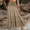 Tiered A Line Skirt Women Forest Fairy Pockets Patchwork Long Dress Elastic Waist Vintage Hippie Gypsy Maxi Skirt