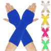 Unisex Mid-Length Knitted Fingerless Warm Gloves